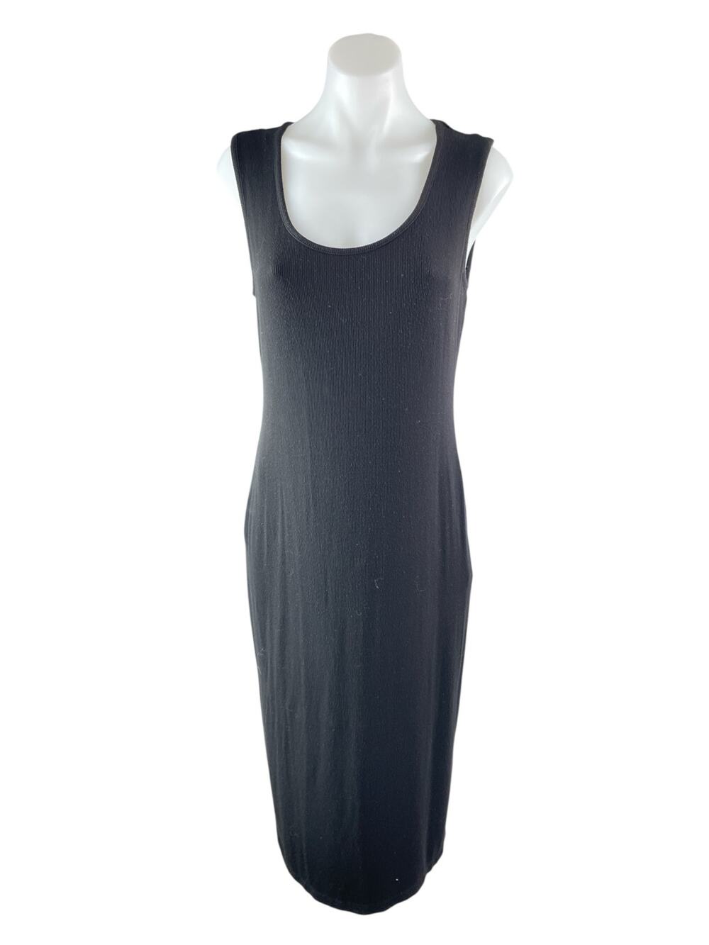 Rachel Zoe Women's Black Scoop Neck Sleeveless Knit Tank Slit Midi Dress Size M